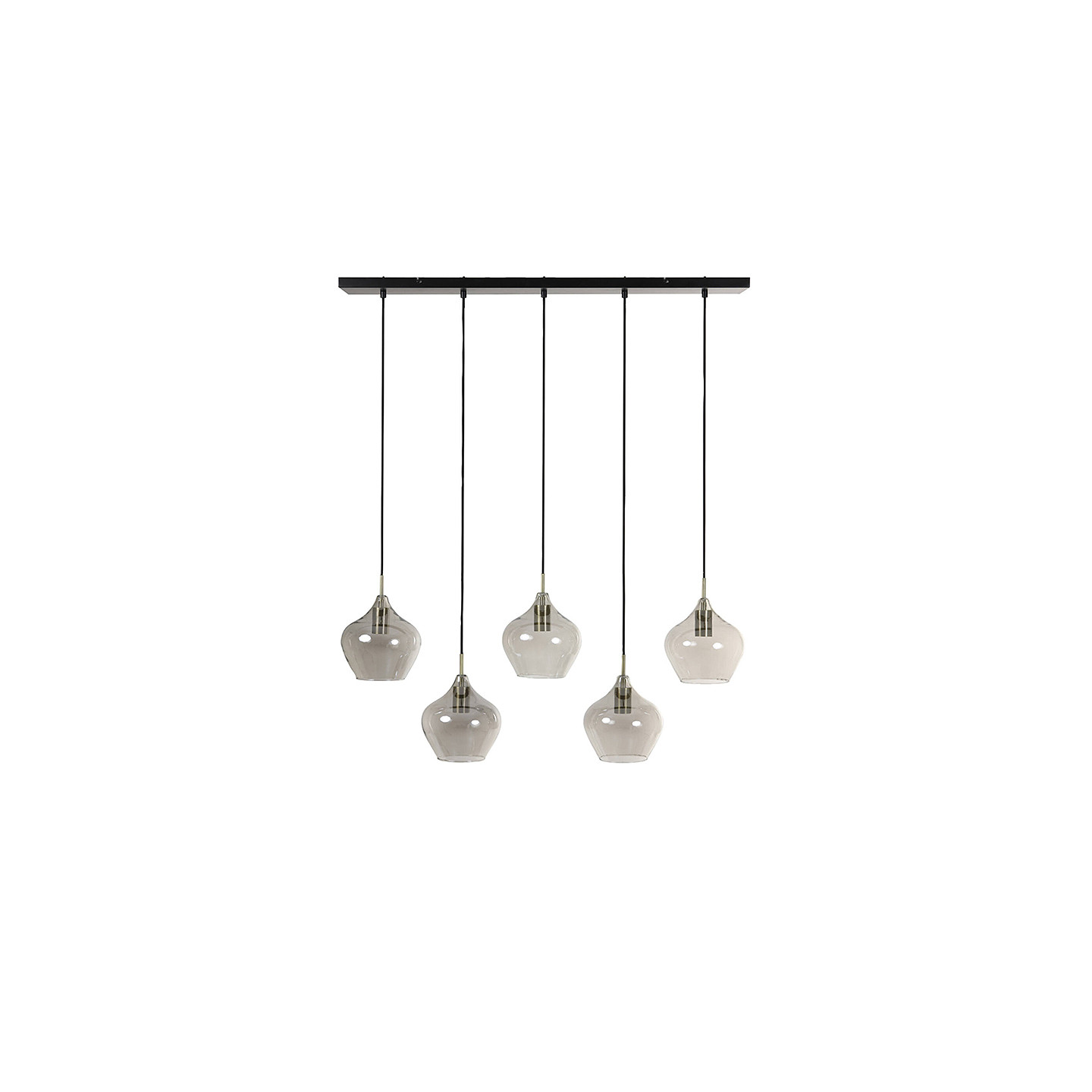 Suspension 5 ampoules RAKEL, bronze antique ou noir