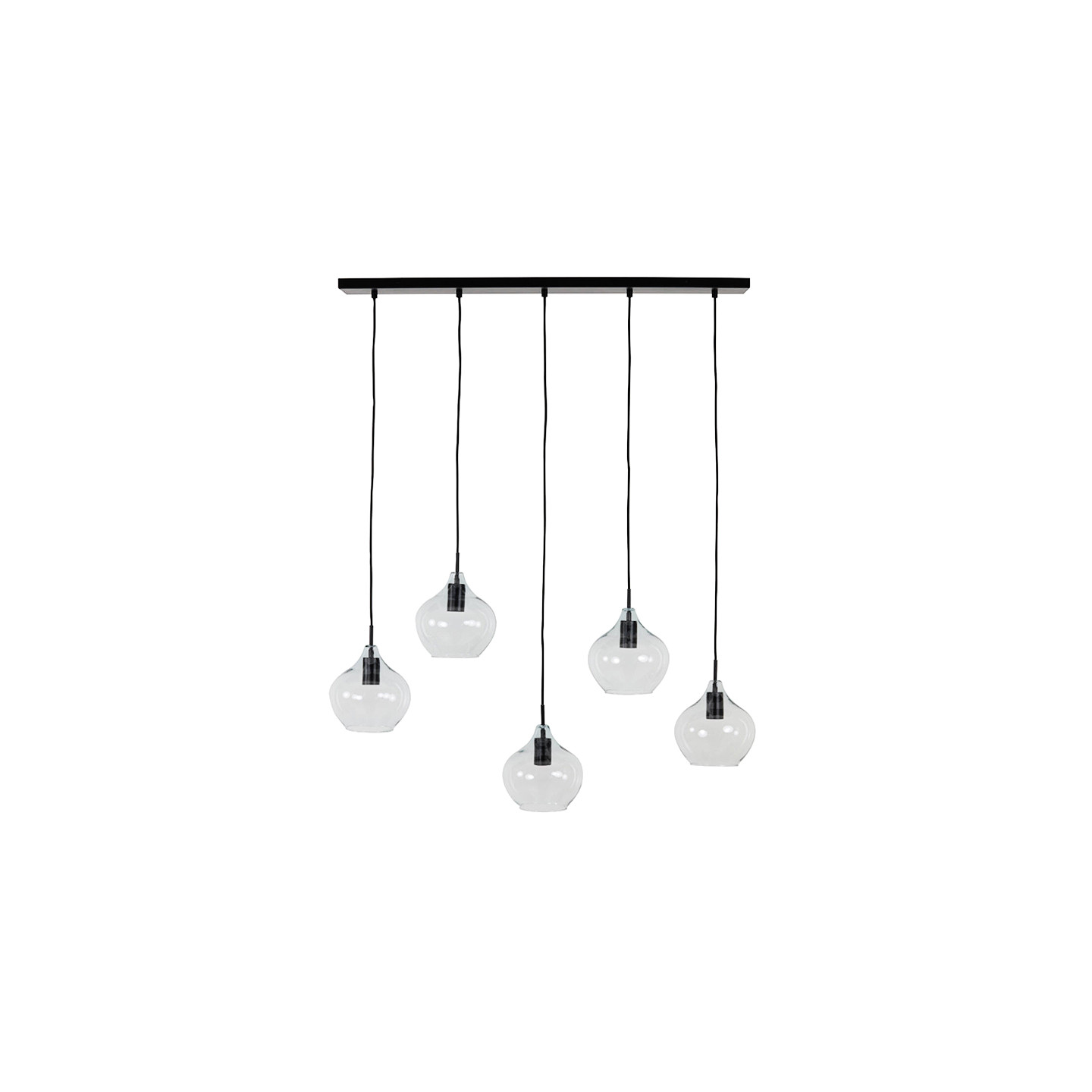 Suspension 5 ampoules RAKEL, bronze antique ou noir