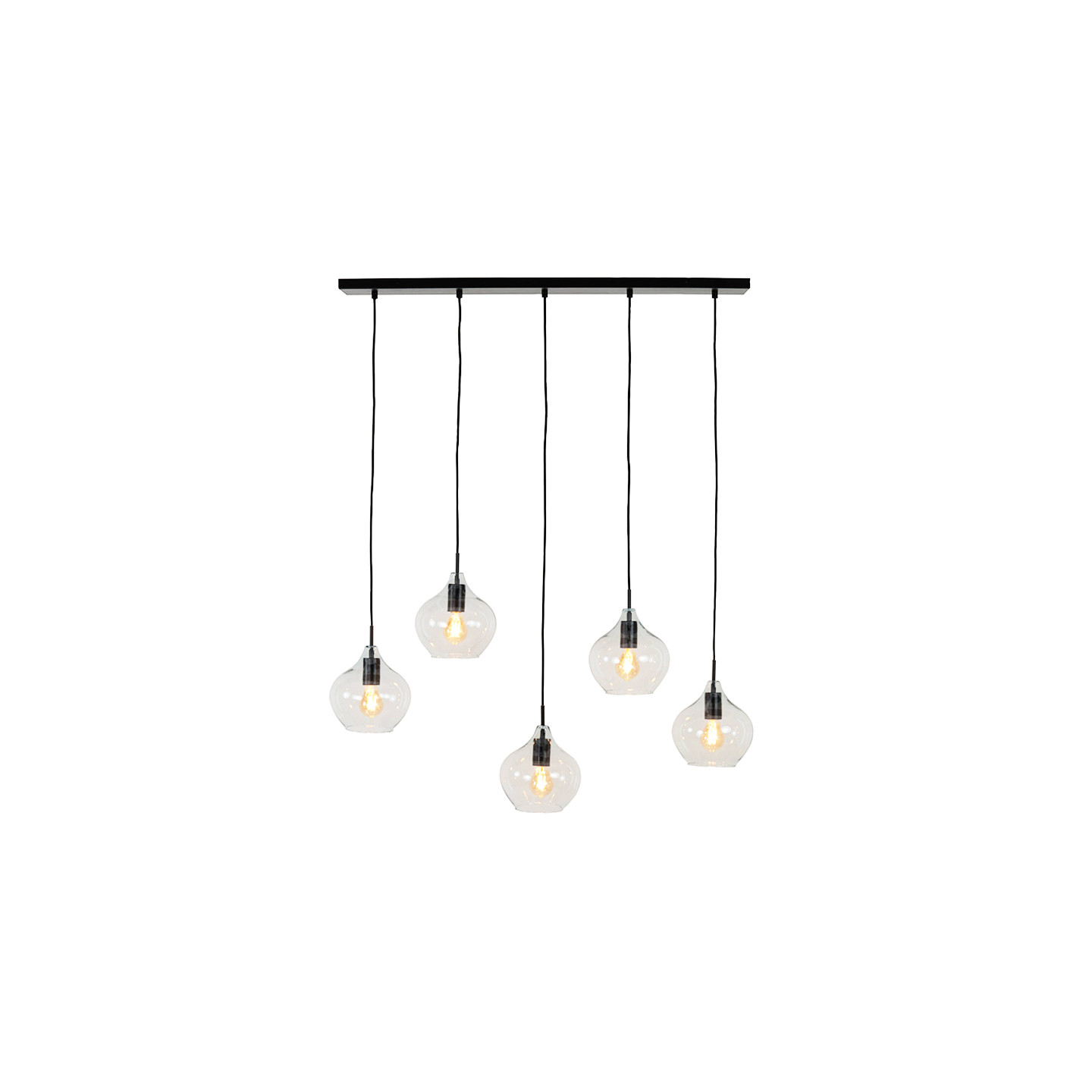 Suspension 5 ampoules RAKEL, bronze antique ou noir
