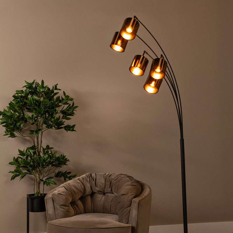 Lampadaire 5 branches RANKOS NOIR