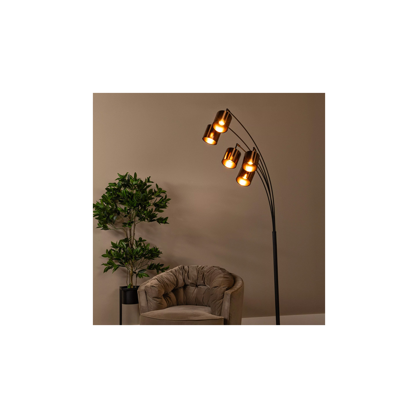Lampadaire 5 branches RANKOS NOIR