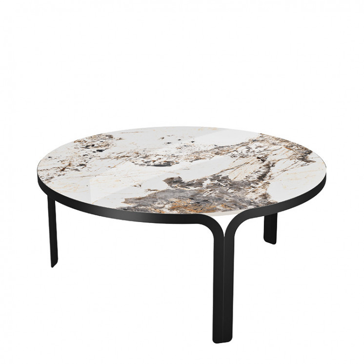 Table basse en céramique MADURA Ø90 x 40 cm, 9 finitions de plateaux Akante