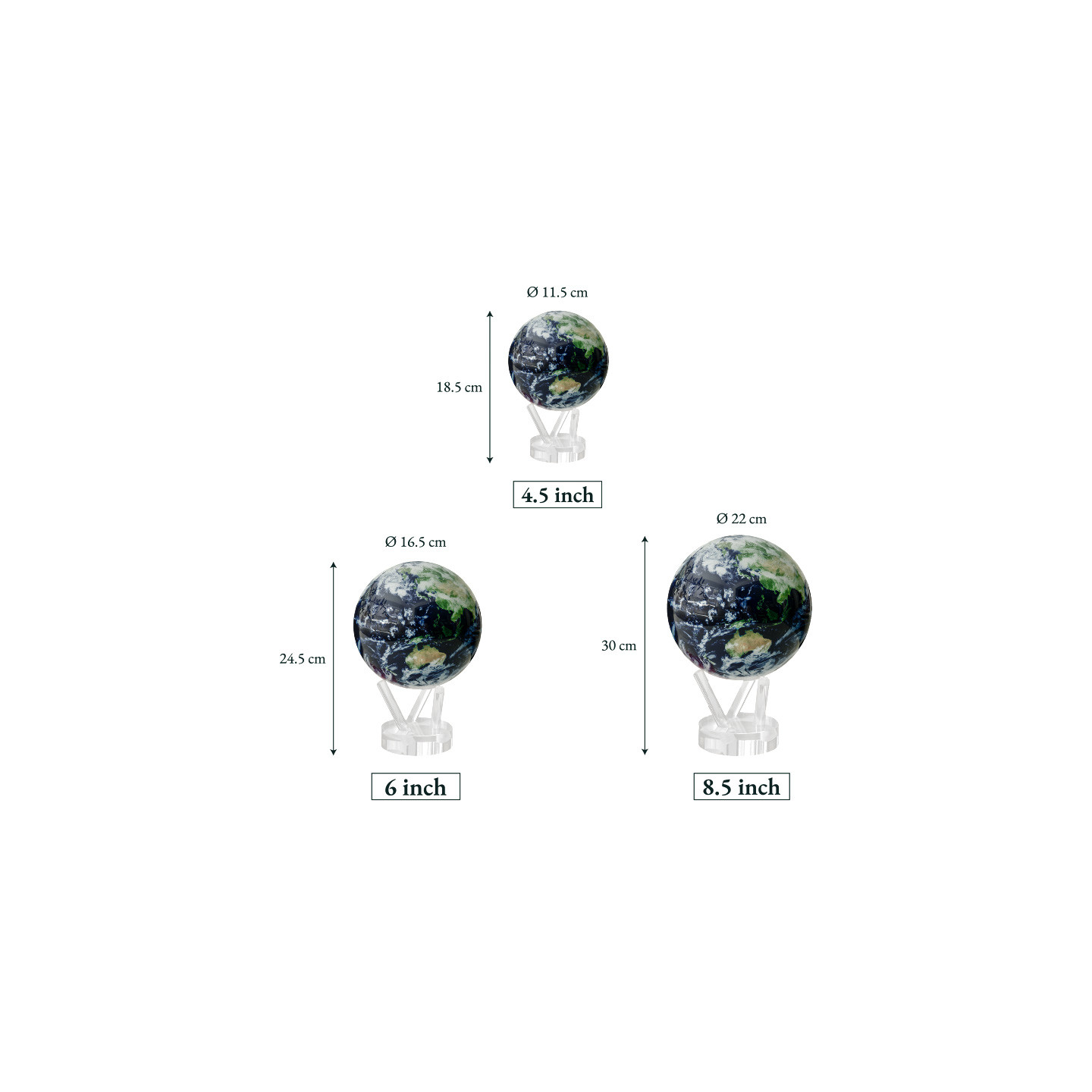 Globe terrestre qui tourne tout seul EARTH AT NIGHT Mova Globes