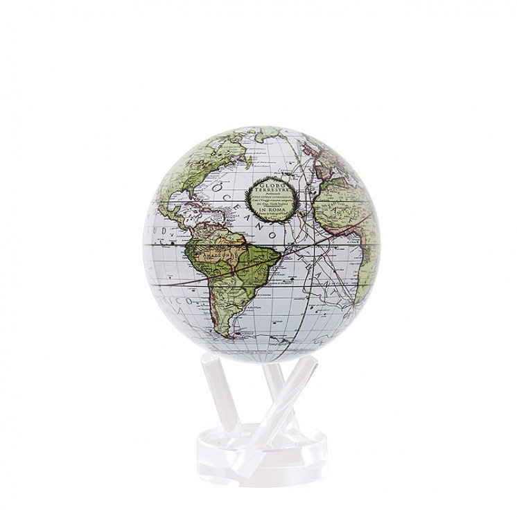 Globe qui tourne tout seul CASSINI ANTIQUE BLANC, 3 tailles Mova Globes