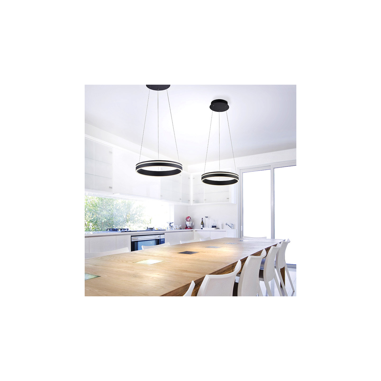 Suspension circulaire led Q-VITO ANTHRACITE, 3 diamètres
