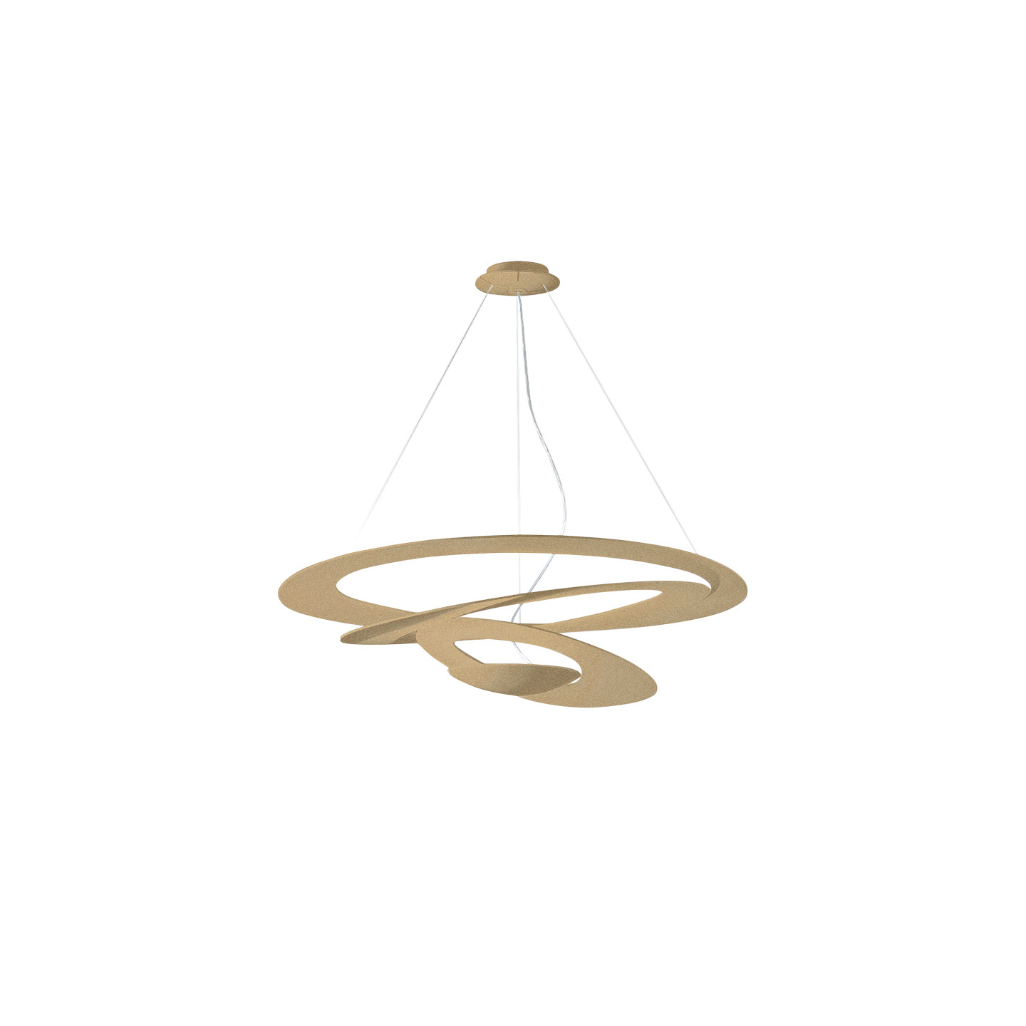 Suspension design salle à manger PIRCE LED 3000K, blanc ou or, 3 tailles Artemide