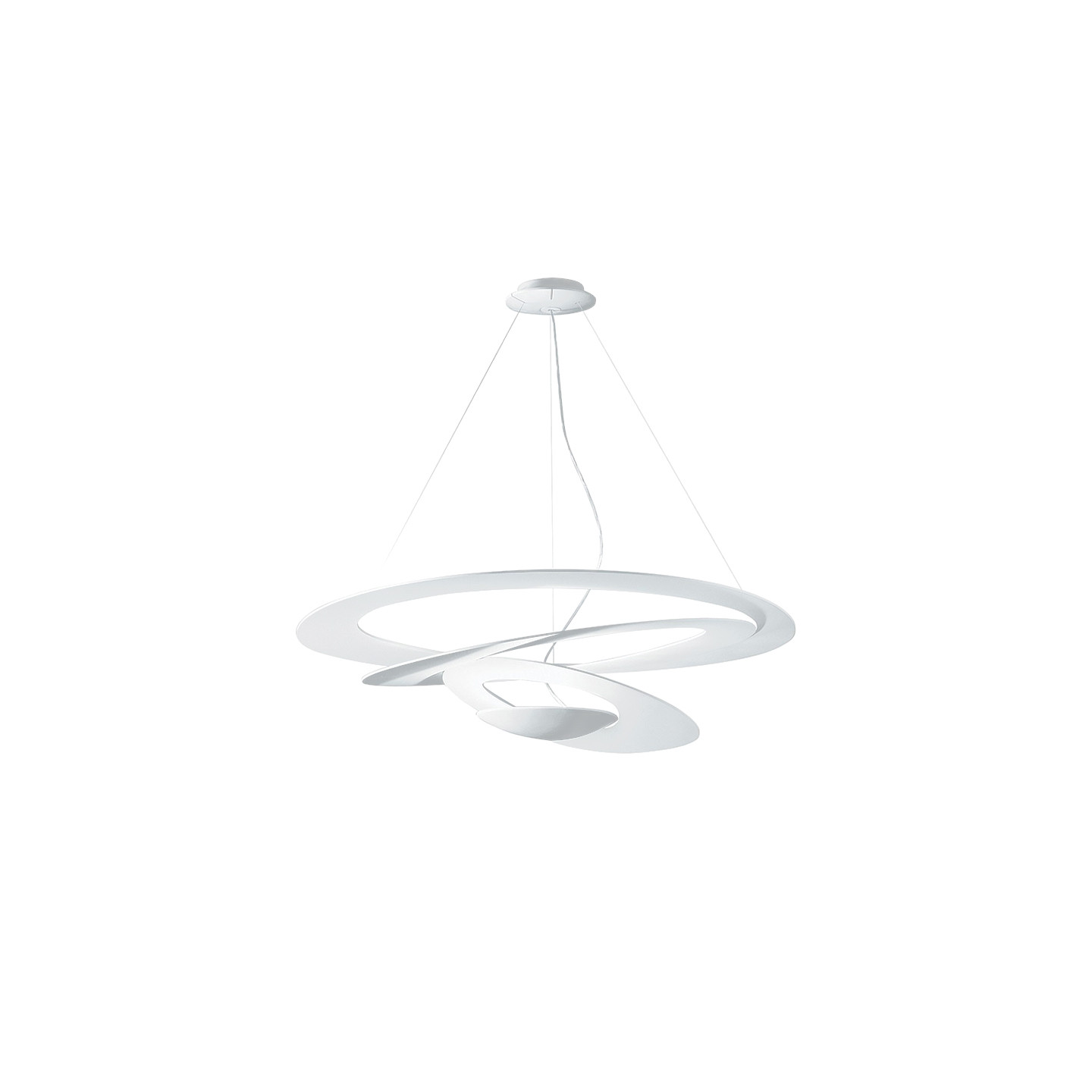 Suspension design salle à manger PIRCE LED 3000K, blanc ou or, 3 tailles Artemide
