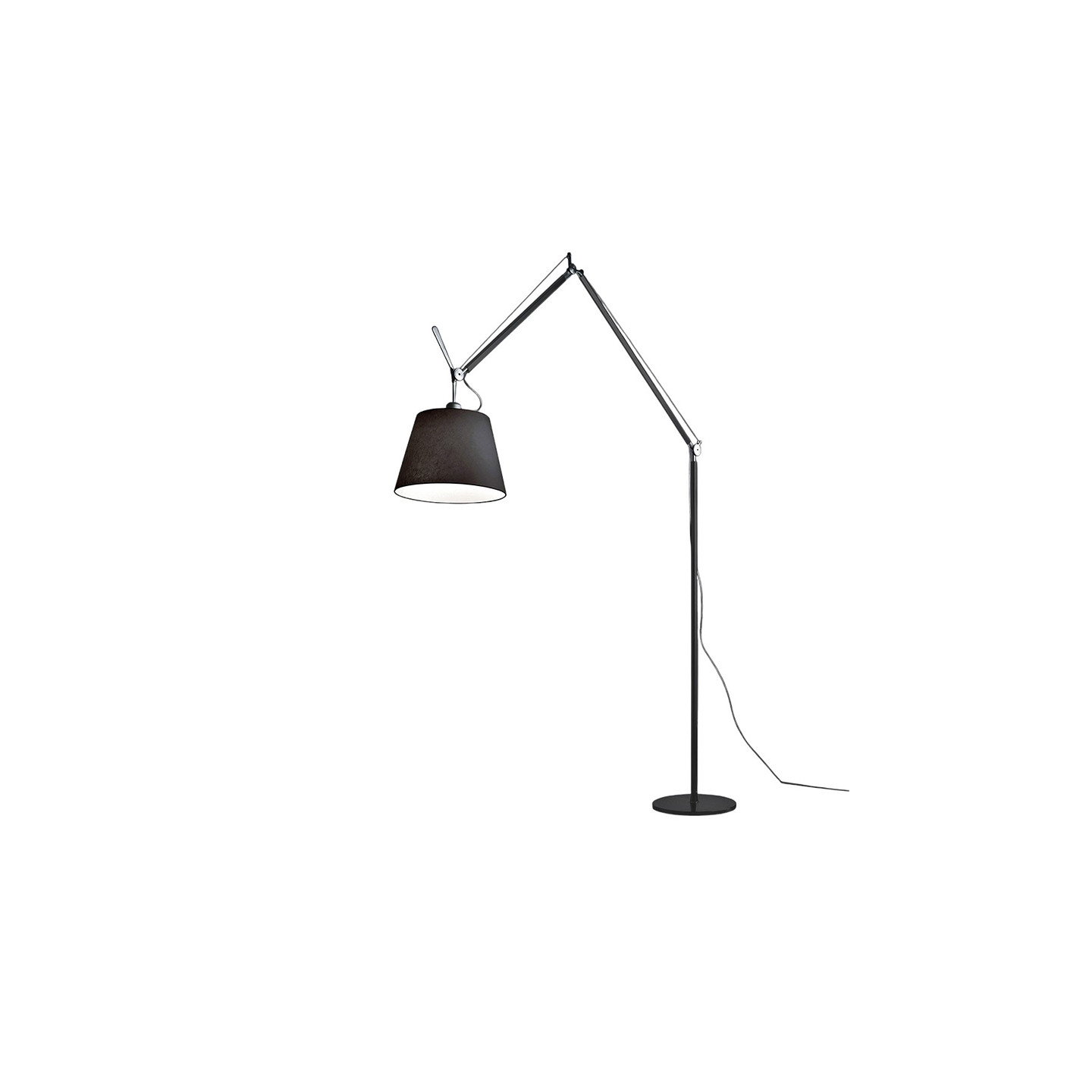 Lampadaire design sur pied TOLOMEO MEGA FLOOR noir ou aluminium Artemide