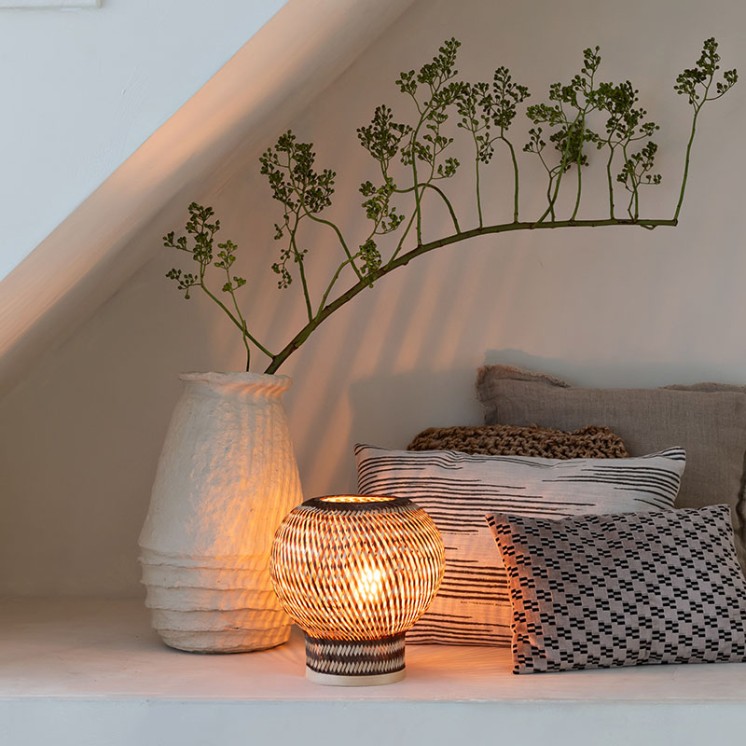 Lampe bambou à poser BARBADOS naturel et brun