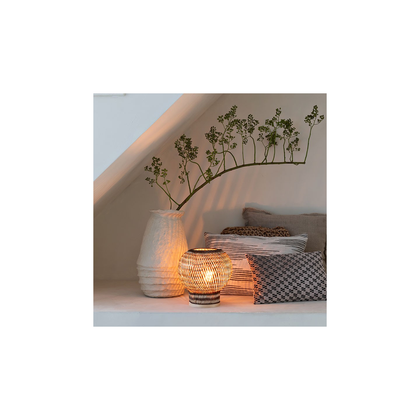 Lampe bambou à poser BARBADOS naturel et brun