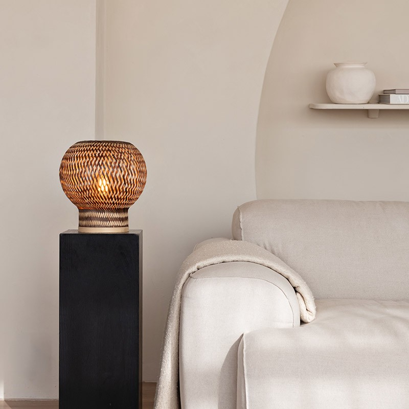 Lampe bambou à poser BARBADOS naturel et brun