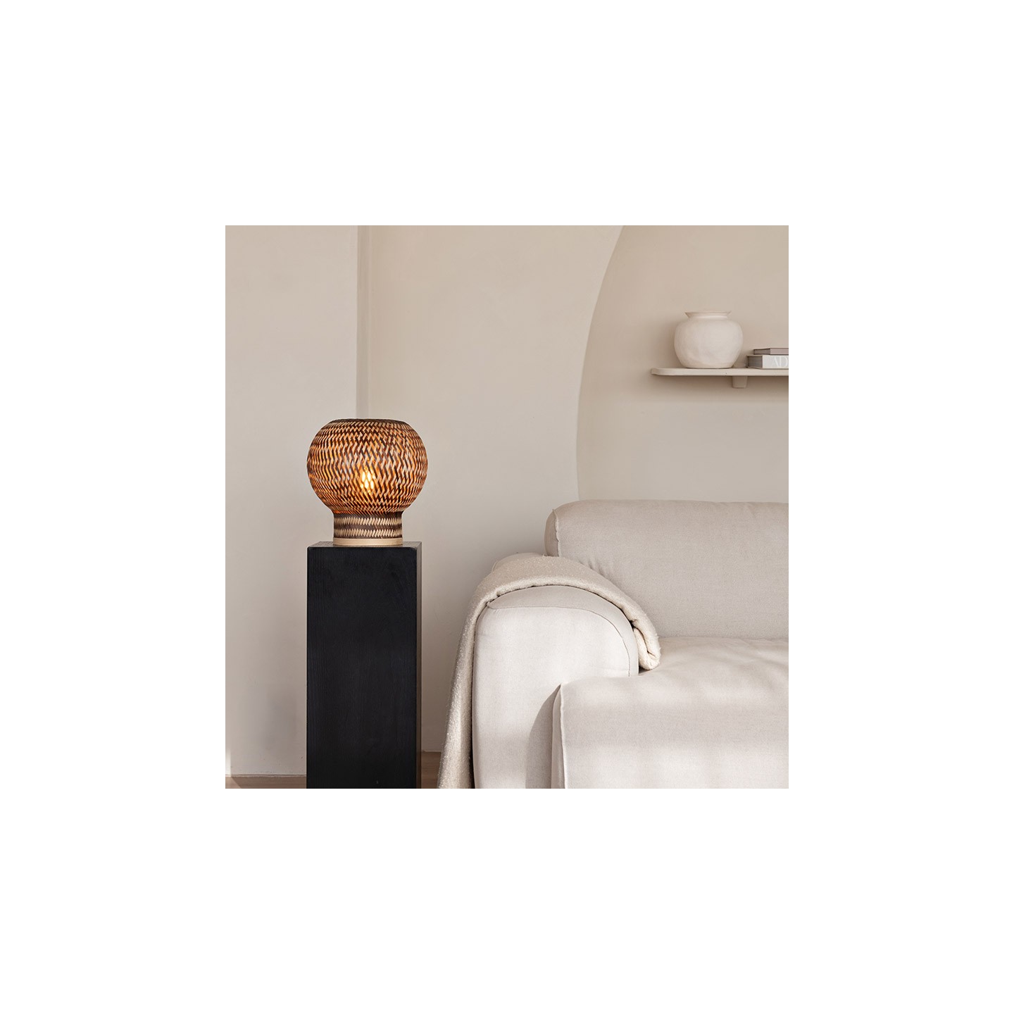 Lampe bambou à poser BARBADOS naturel et brun