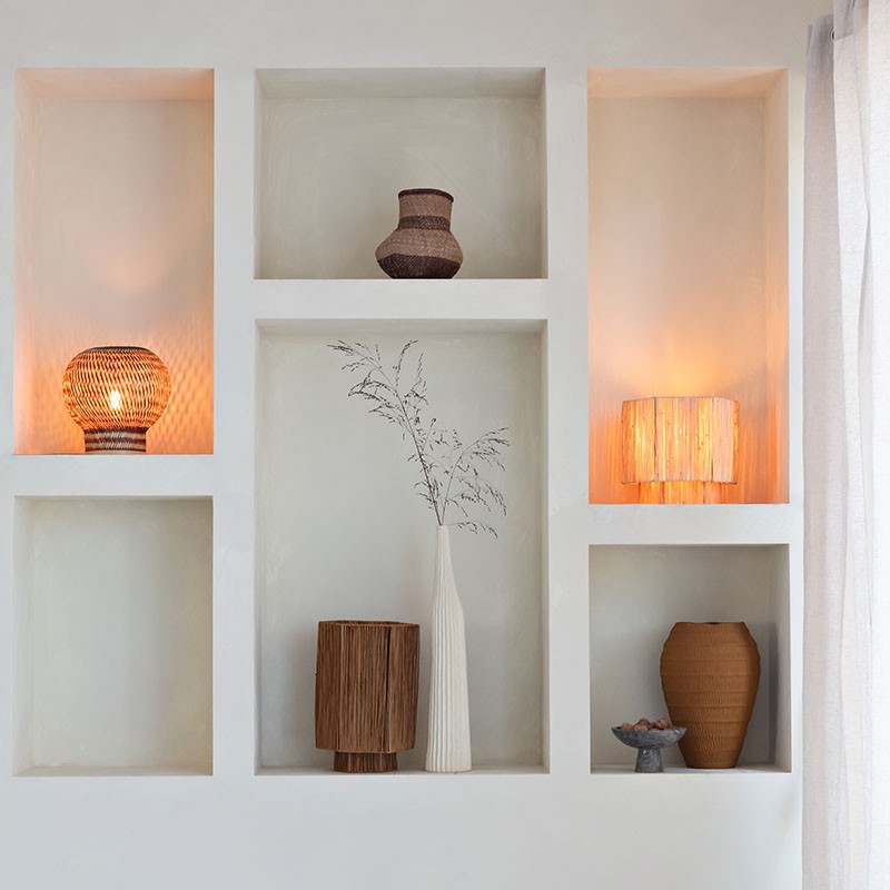 Lampe bambou à poser BARBADOS naturel et brun