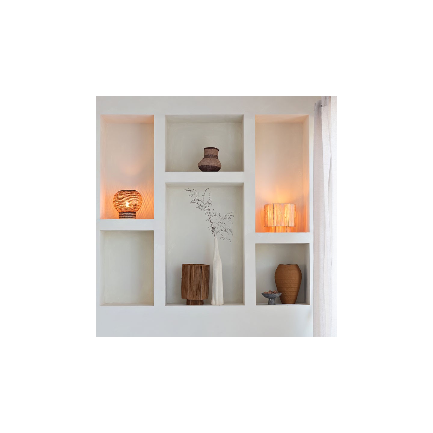 Lampe bambou à poser BARBADOS naturel et brun