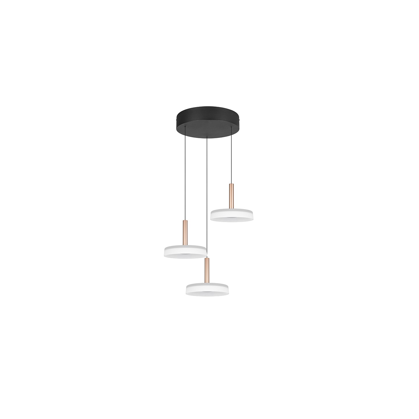 Suspension luminaire 3 lampes CELESTE verres blanc