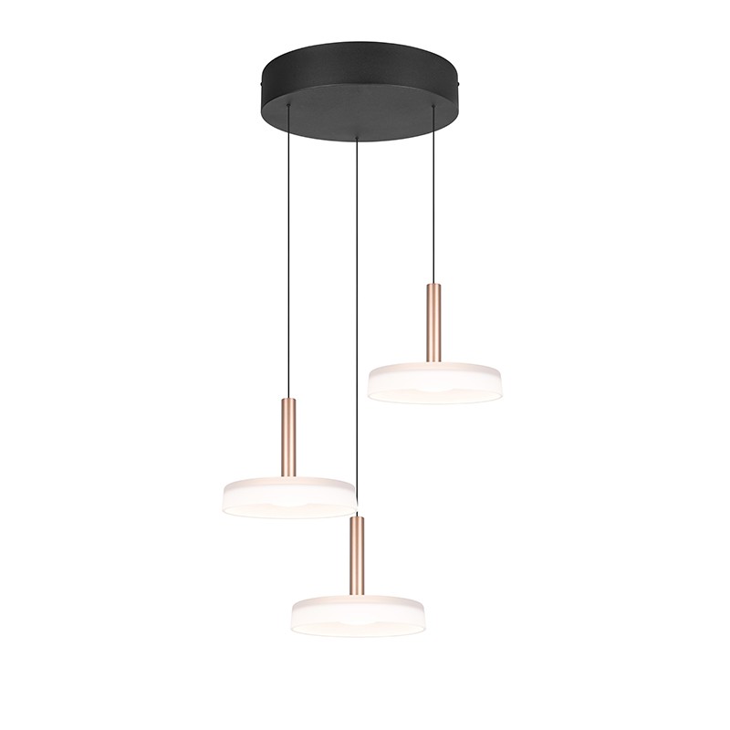 Suspension luminaire 3 lampes CELESTE verres blanc