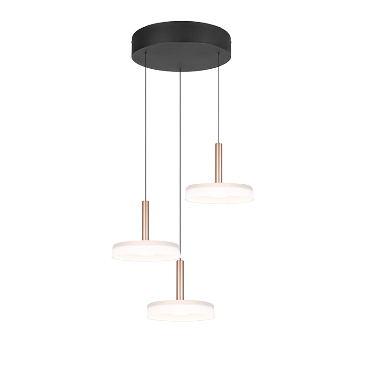 Suspension luminaire 3 lampes CELESTE verres blanc