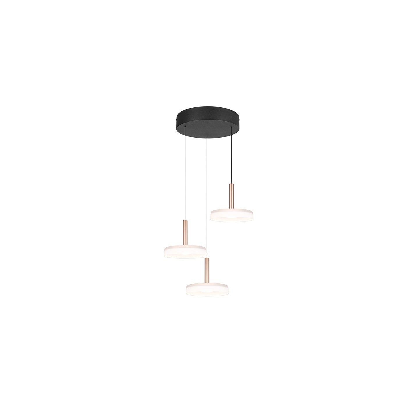 Suspension luminaire 3 lampes CELESTE verres blanc