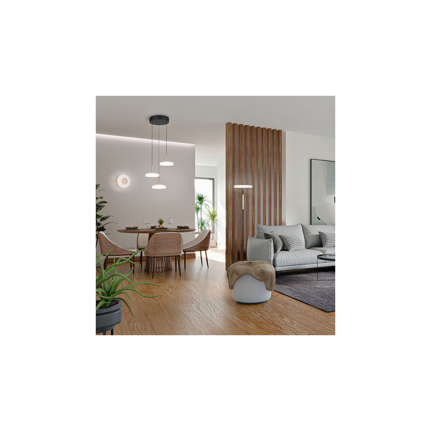 Suspension luminaire 3 lampes CELESTE verres blanc