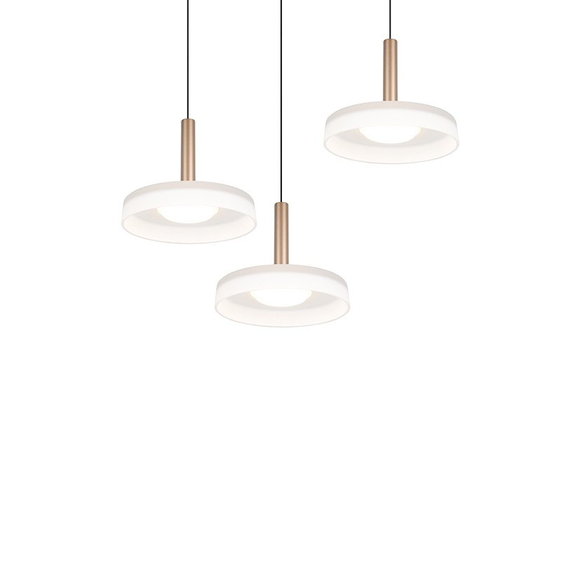 Suspension luminaire 3 lampes CELESTE verres blanc