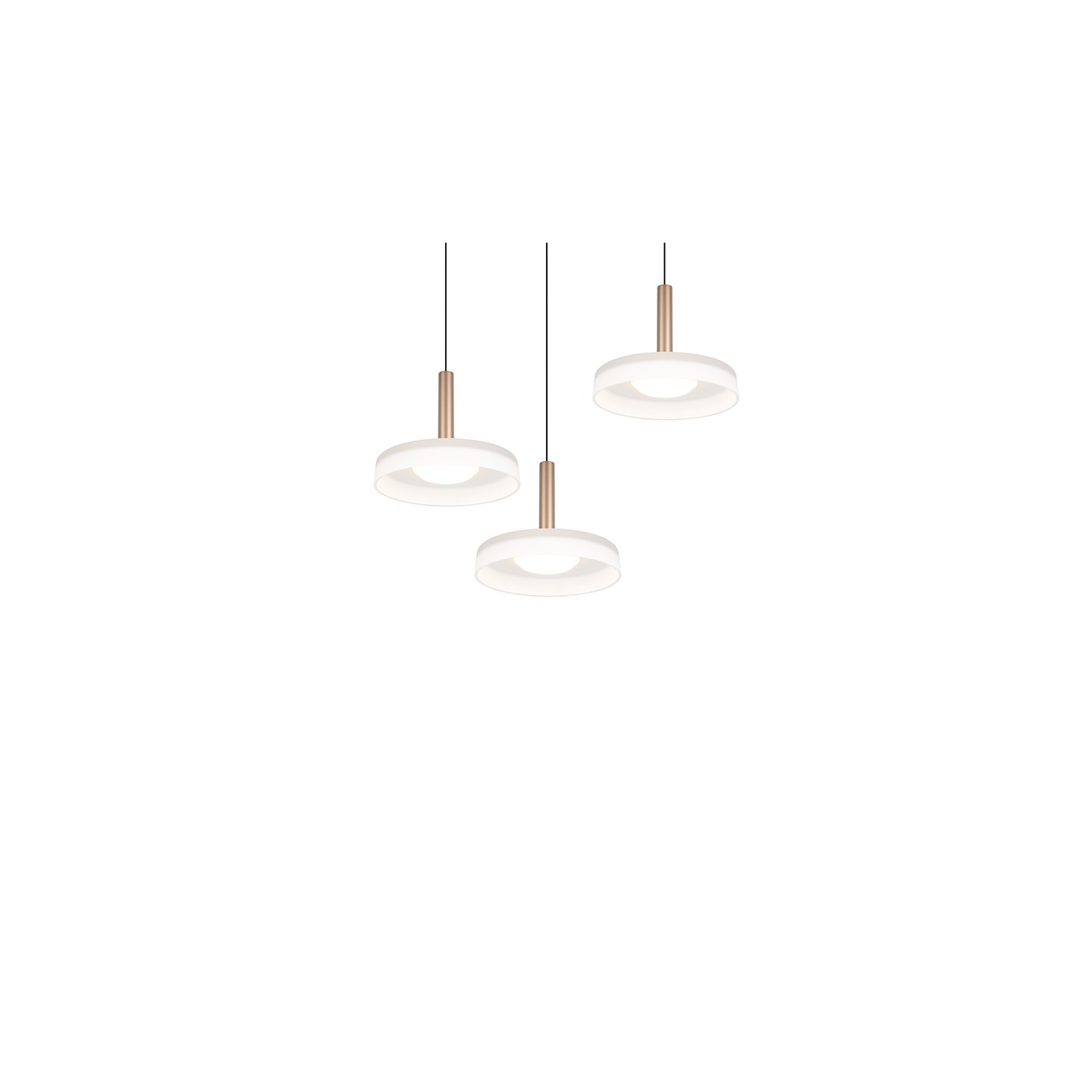 Suspension luminaire 3 lampes CELESTE verres blanc
