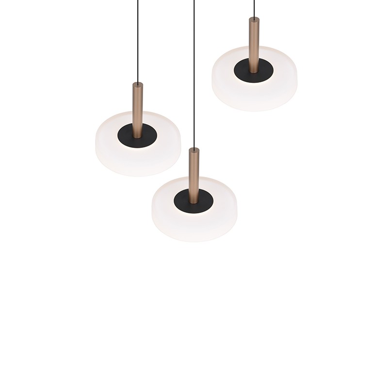 Suspension luminaire 3 lampes CELESTE verres blanc
