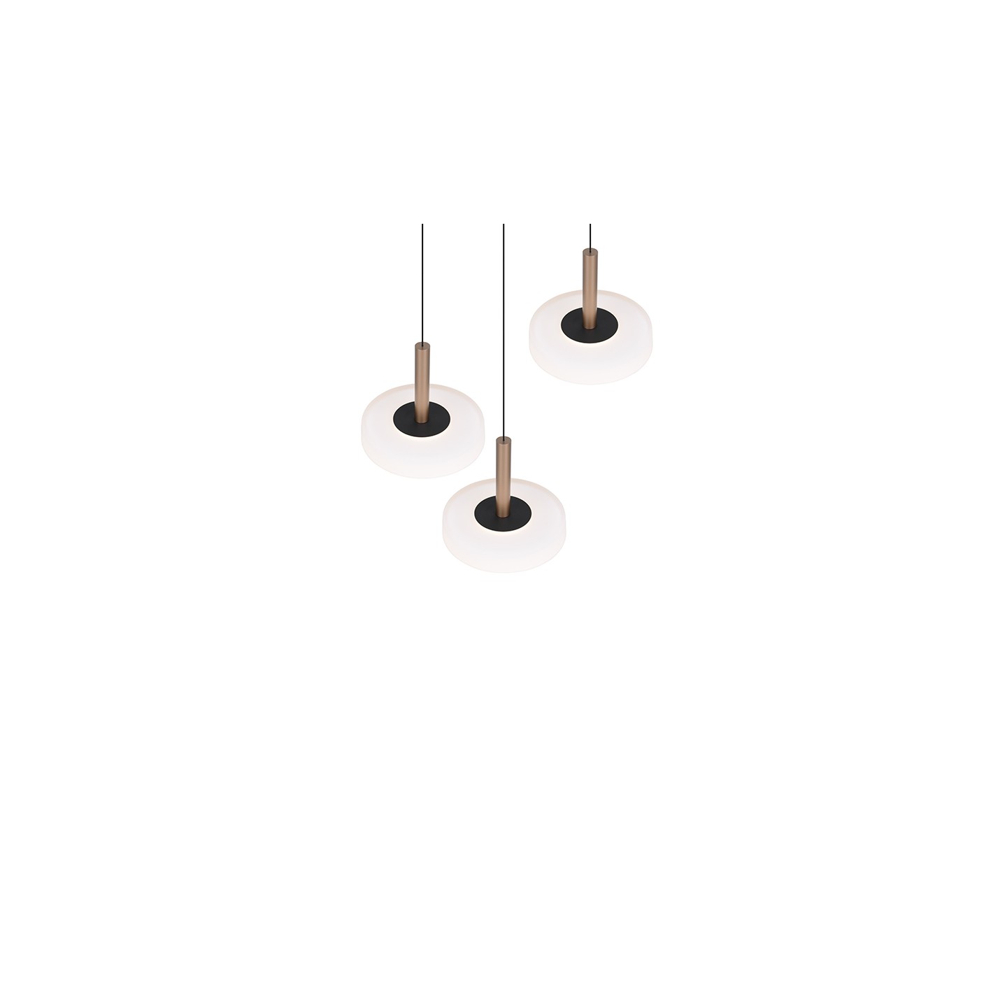 Suspension luminaire 3 lampes CELESTE verres blanc