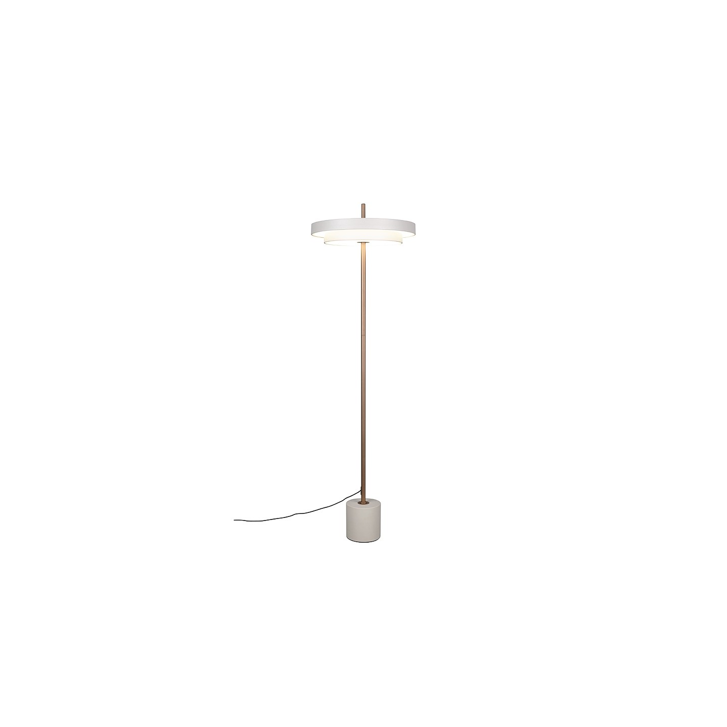 Lampadaire sur pied scandinave KEATON, noir ou blanc