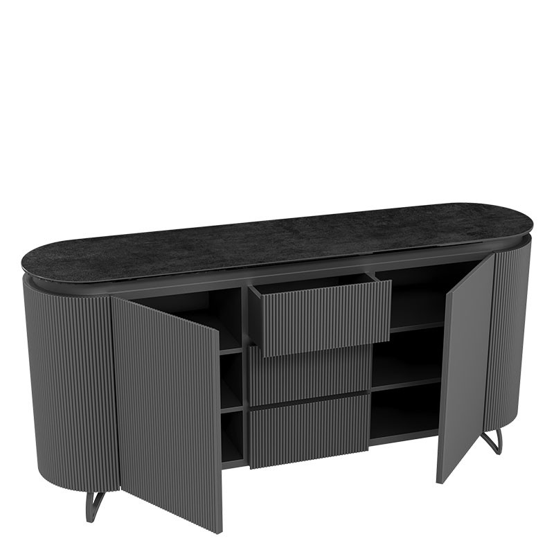Buffet meuble COLUMBUS, 7 finitions de plateaux en céramique