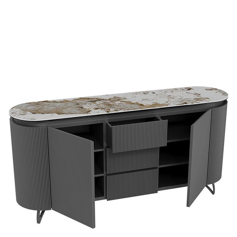Buffet meuble COLUMBUS, 7 finitions de plateaux en céramique