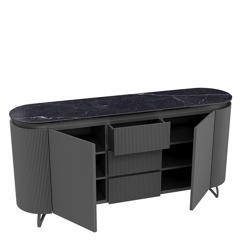 Buffet meuble COLUMBUS, 7 finitions de plateaux en céramique