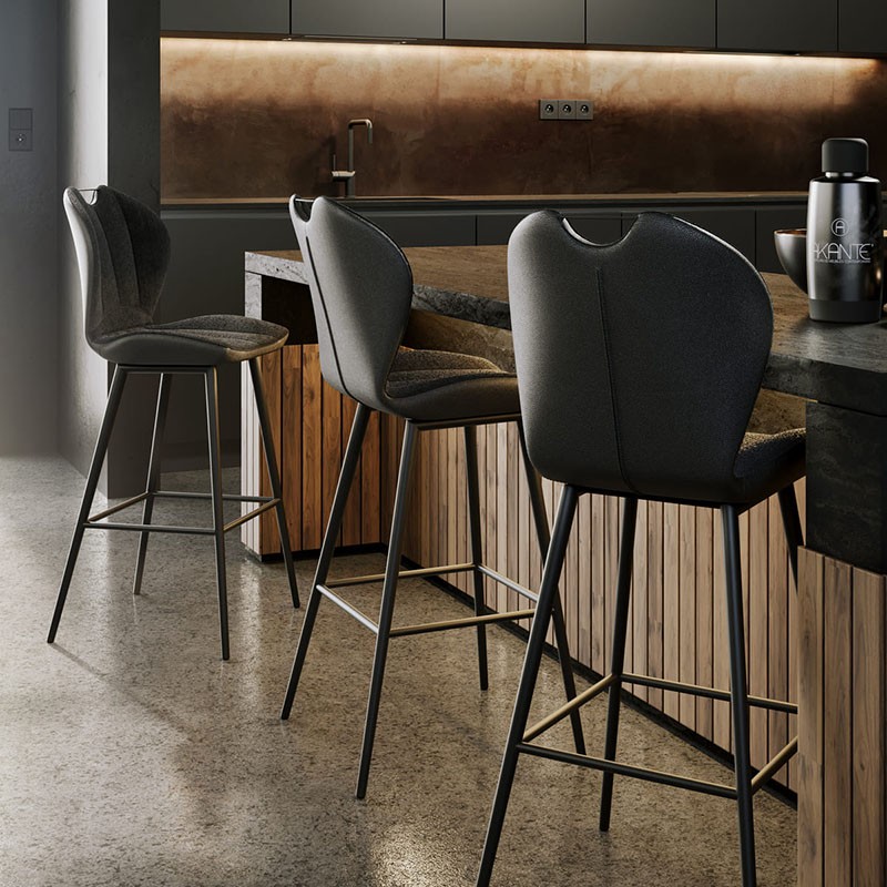 Tabouret de bar tournant NEW JERSEY assise 65 cm, 7 coloris