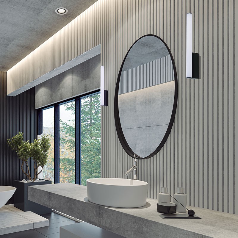 Applique salle de bain design ANTIGA, noir ou or