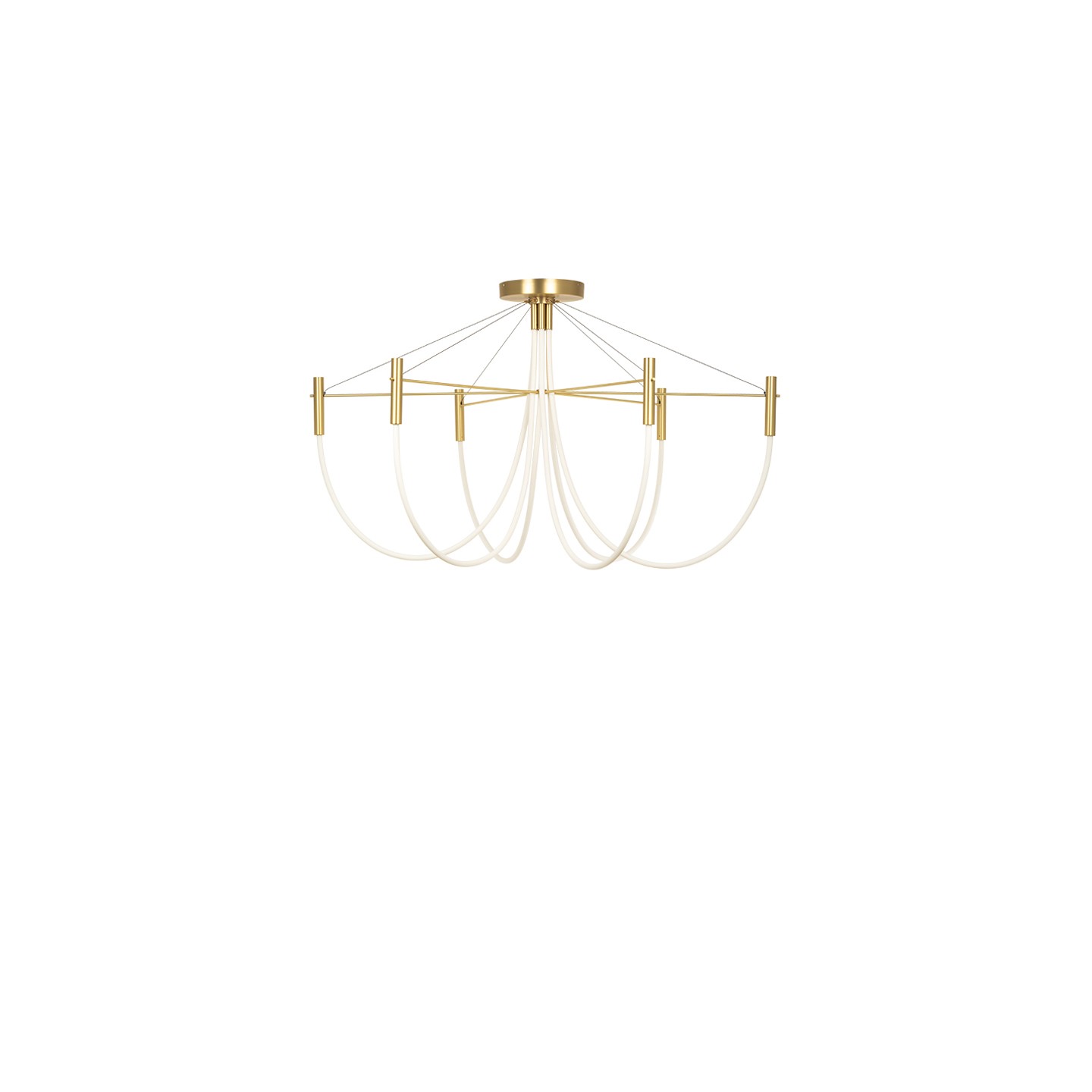 Luminaire plafonnier salon design PARADOXE 6 lumières, satiné bruni ou graphite Cvl Manufacture