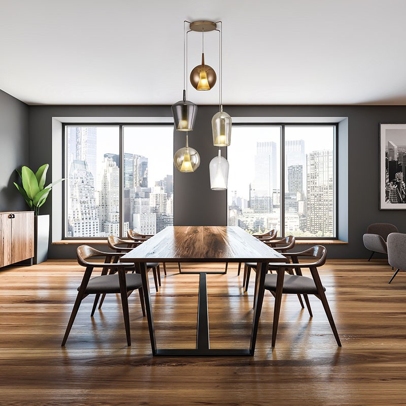 Suspension en cascade ELSA multicolore 5 lumières