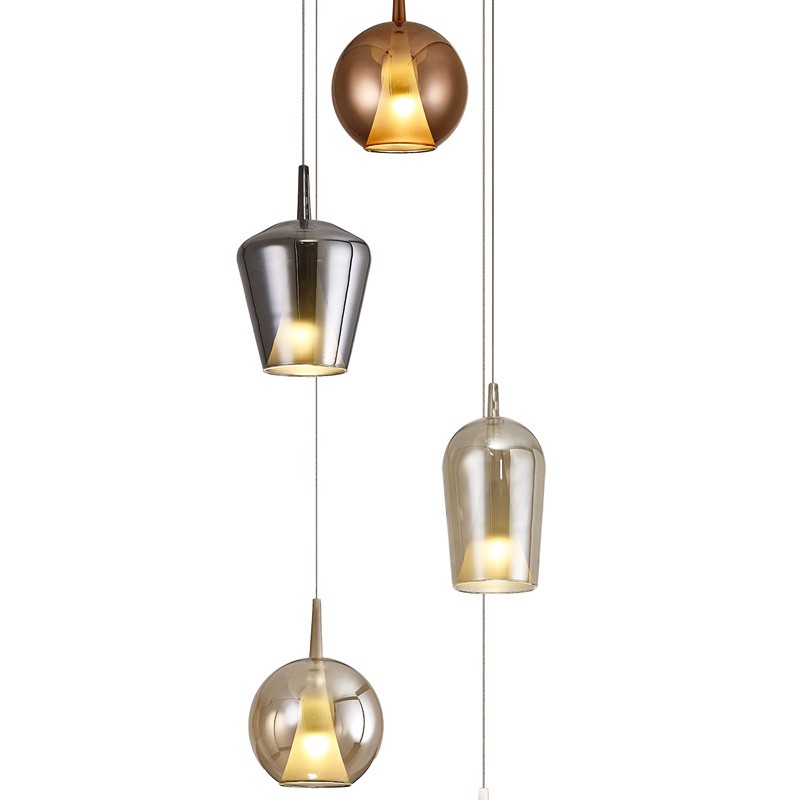 Suspension en cascade ELSA multicolore 5 lumières