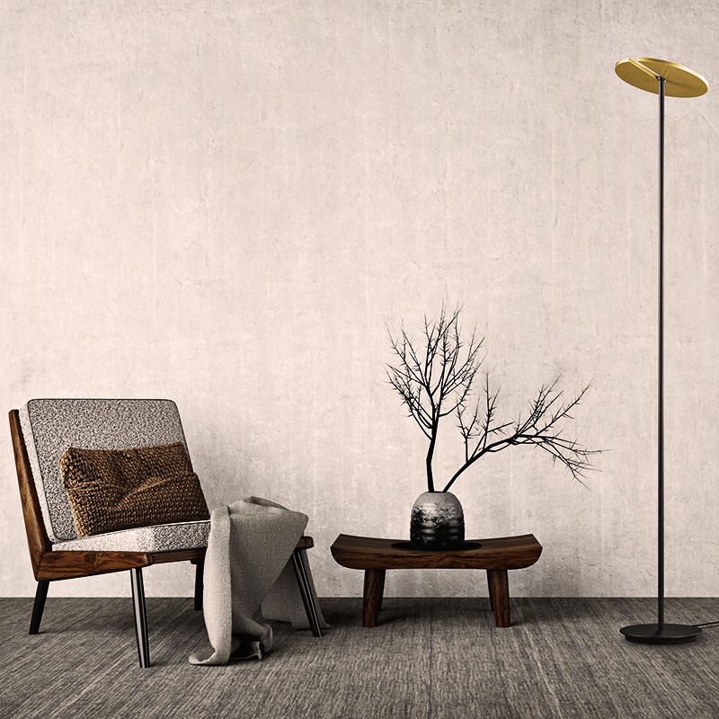 Lampadaire design de salon NAXOS, 5 finitions Holtkotter