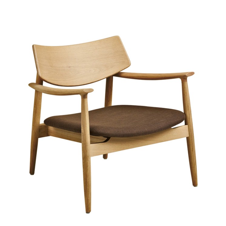 Fauteuil chêne OLVERA avec assise en tissu