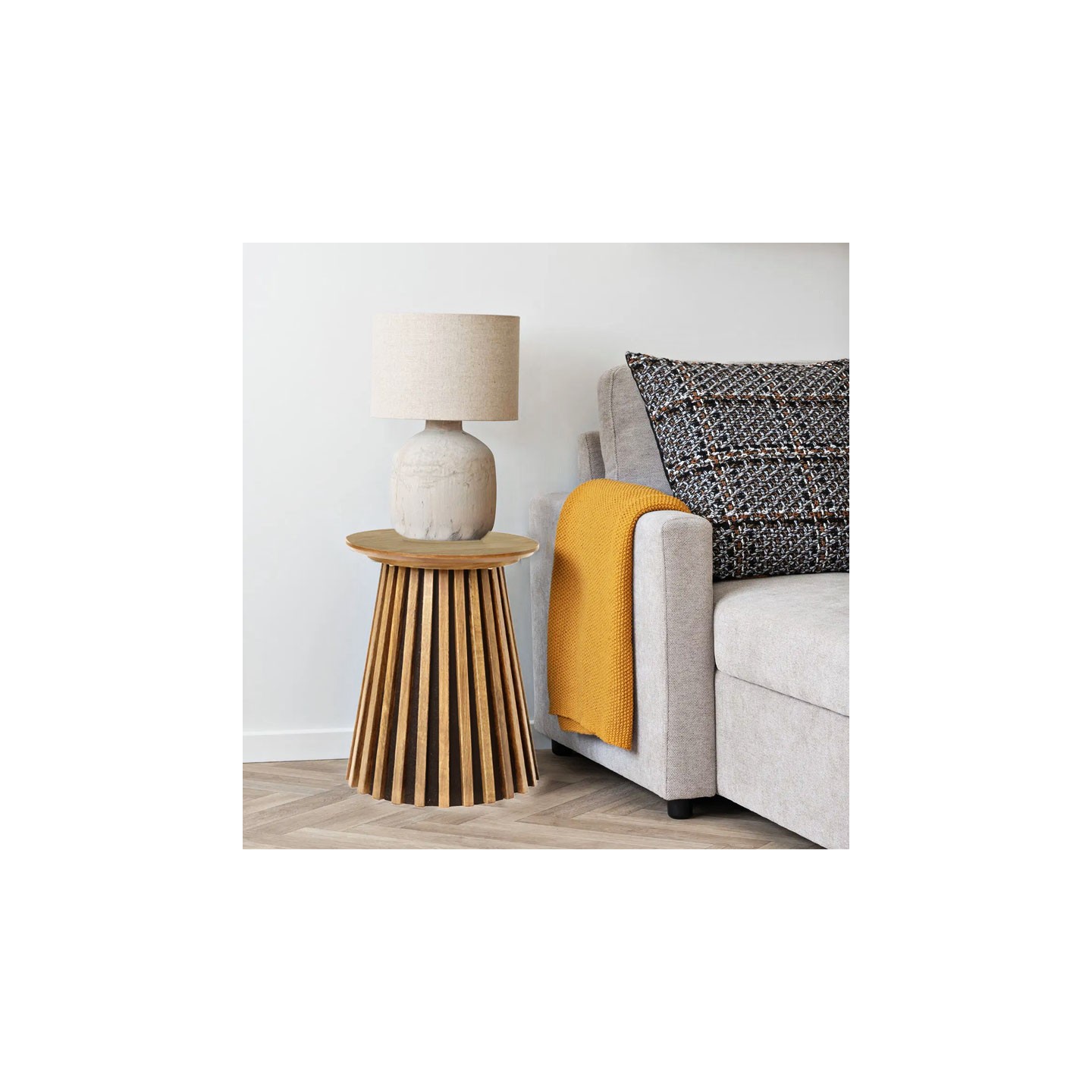 Table d'appoint en bois OSAKA, chêne naturel ou fumé