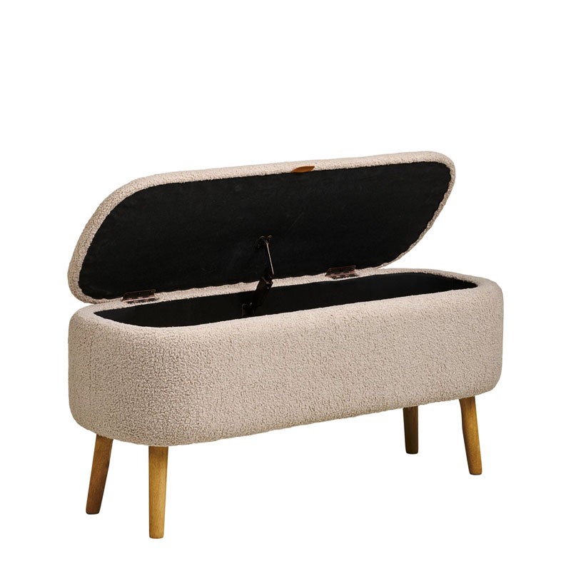 Meuble banc rangement HARLOW beige