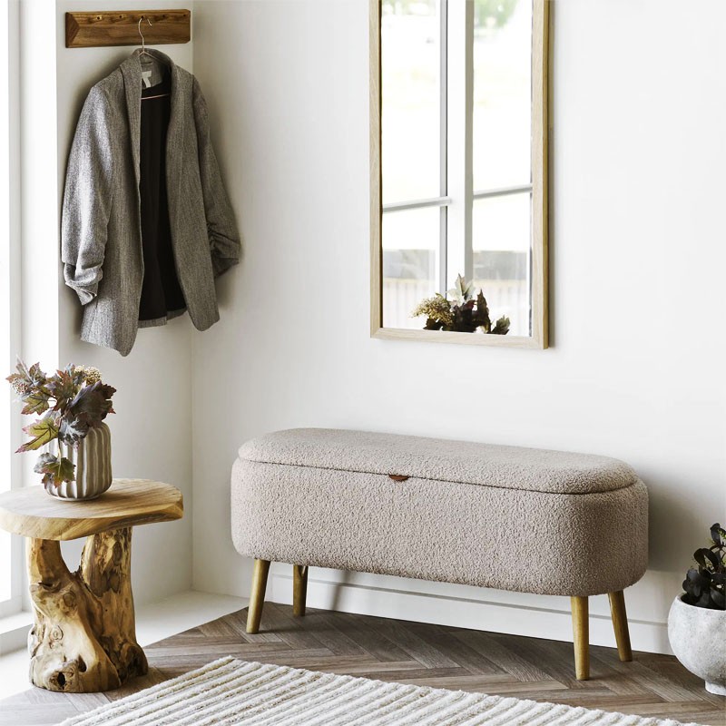 Meuble banc rangement HARLOW beige