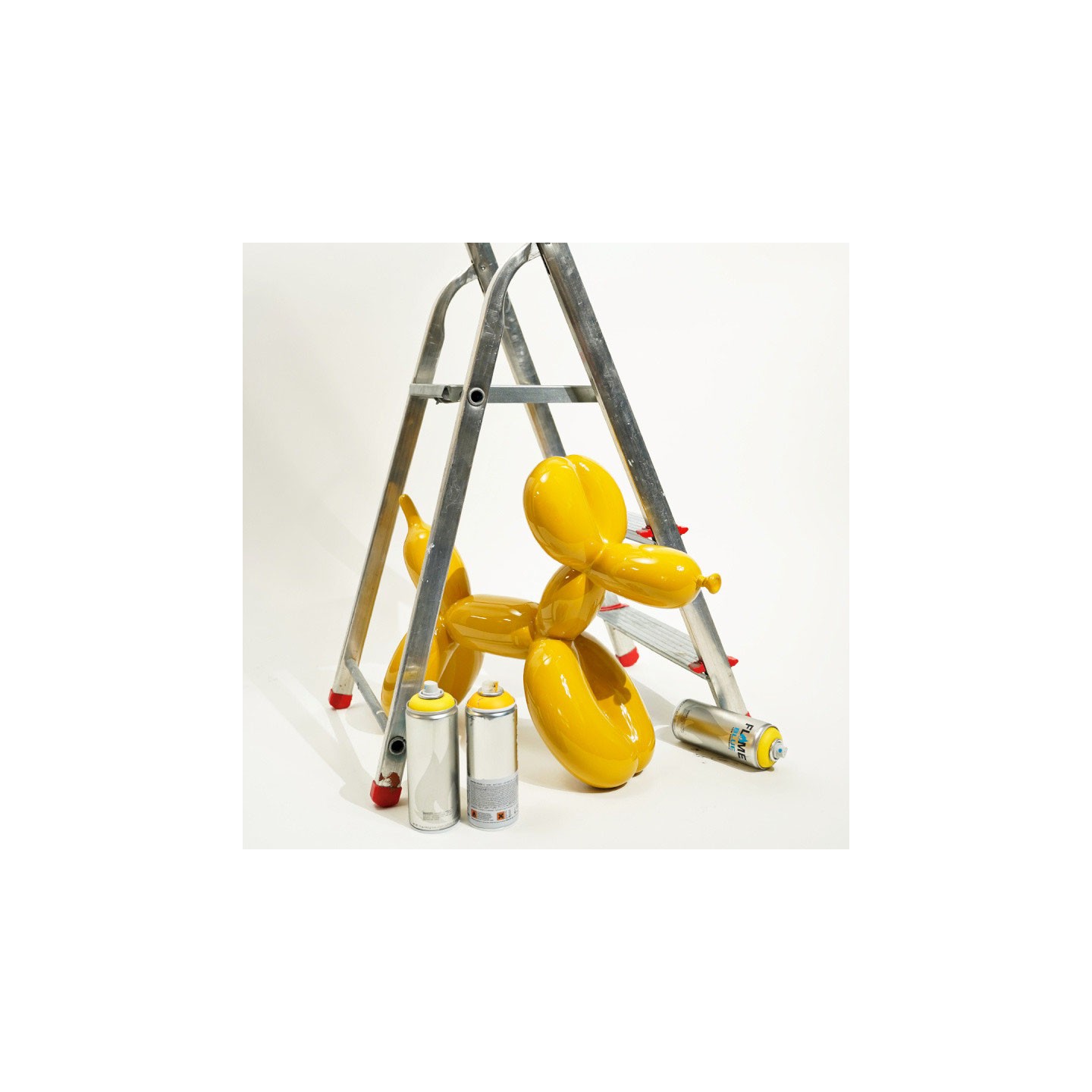 Statue chien ballon jaune JEFF