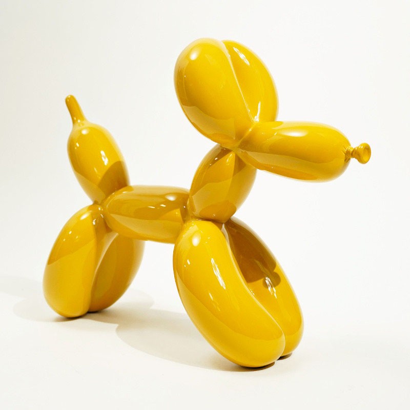 Statue chien ballon jaune JEFF