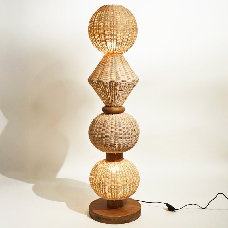 Lampadaire sur pied osier LUCIANO