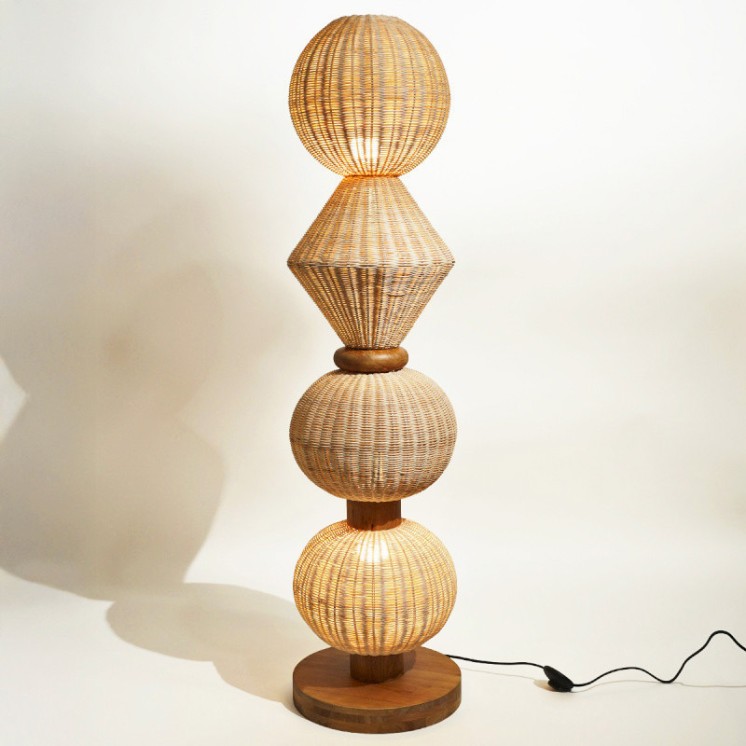 Lampadaire sur pied osier LUCIANO