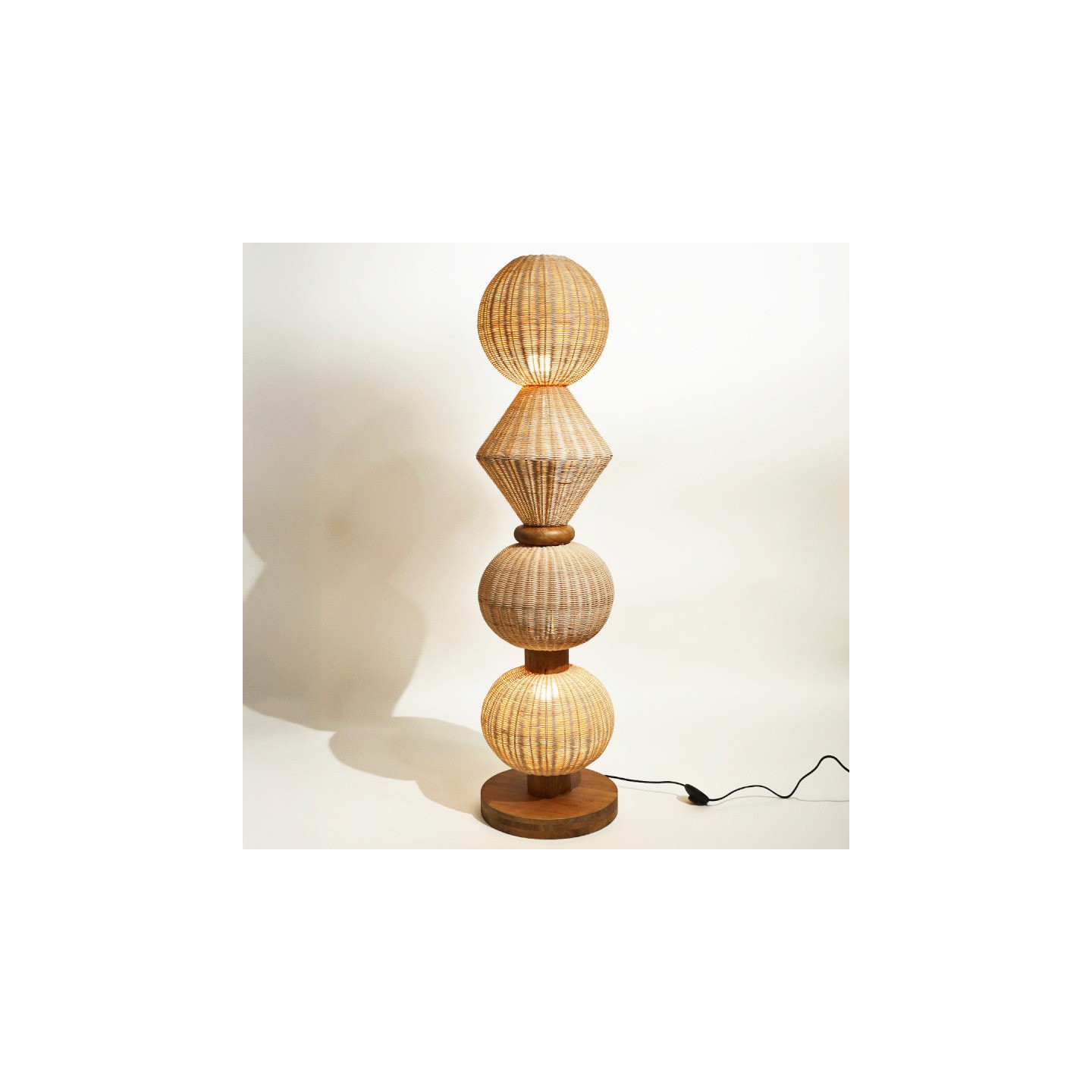 Lampadaire sur pied osier LUCIANO