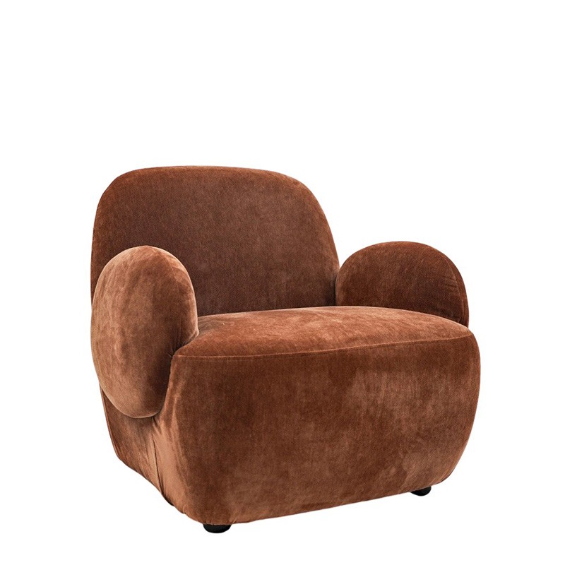 Fauteuil velours terracotta ORIANE