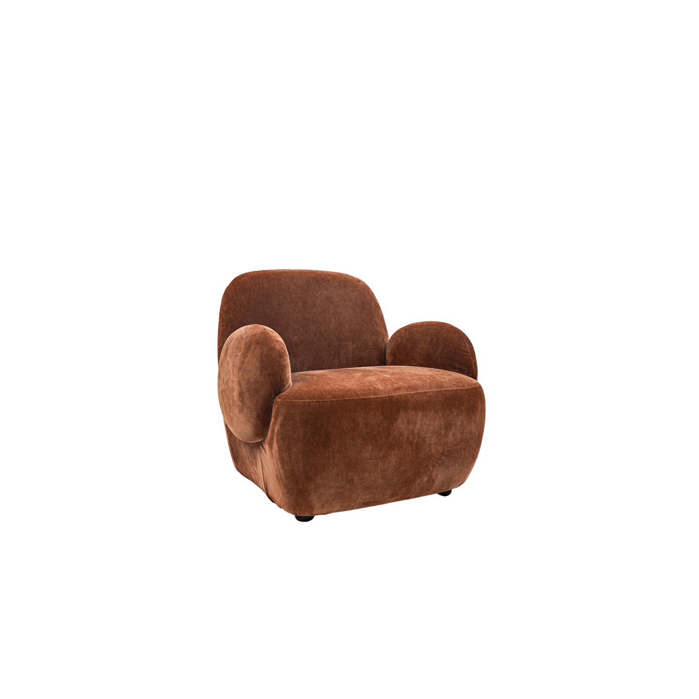 Fauteuil velours terracotta ORIANE