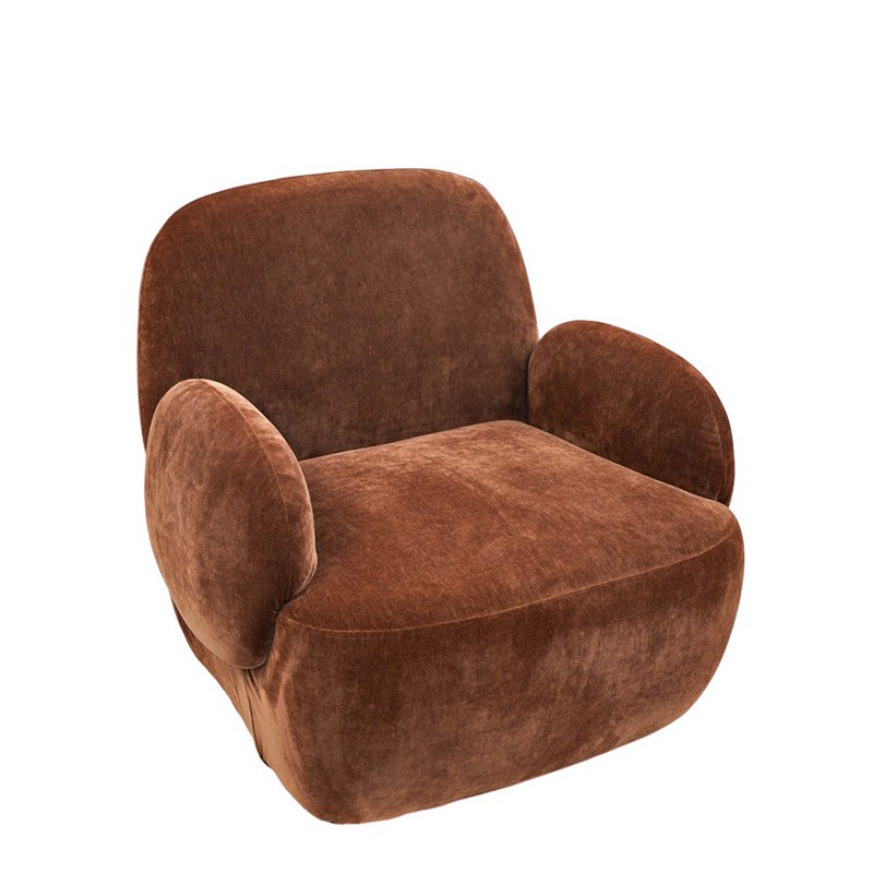 Fauteuil velours terracotta ORIANE