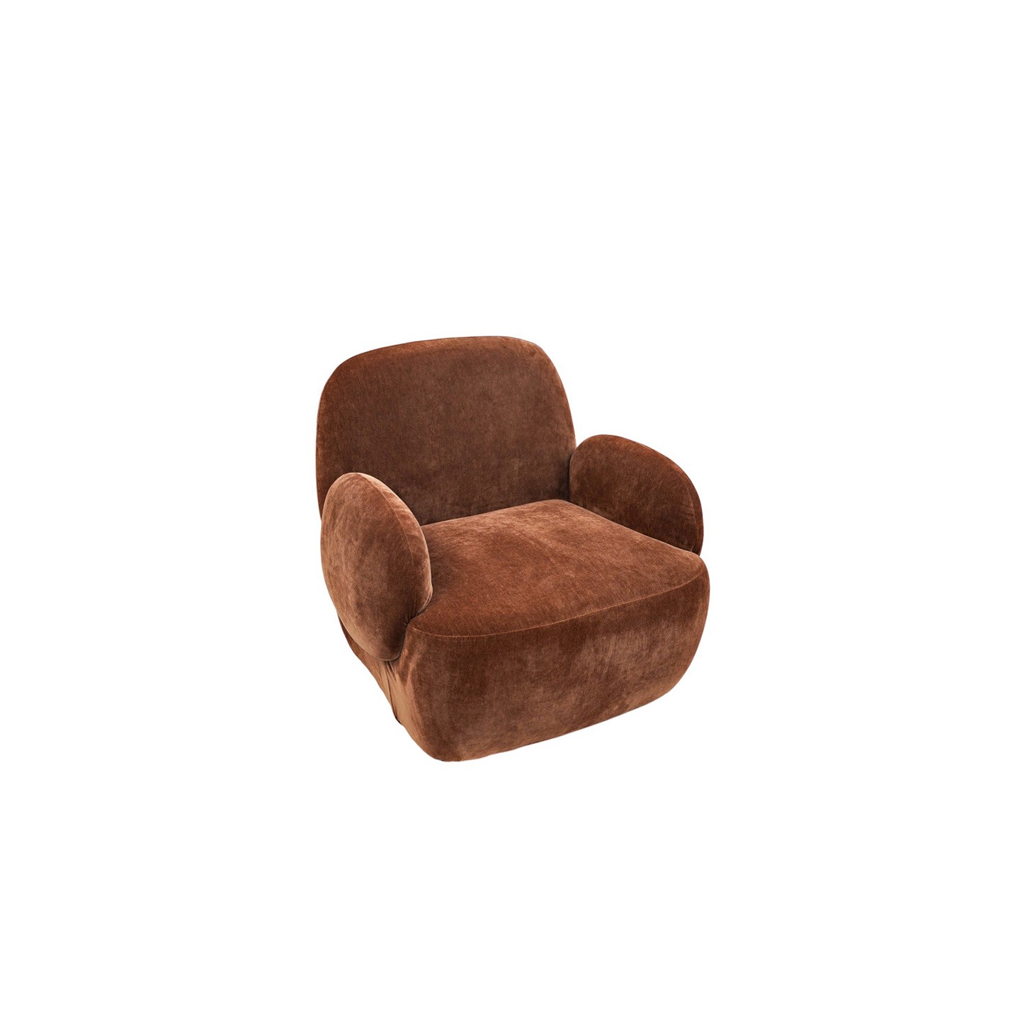 Fauteuil velours terracotta ORIANE